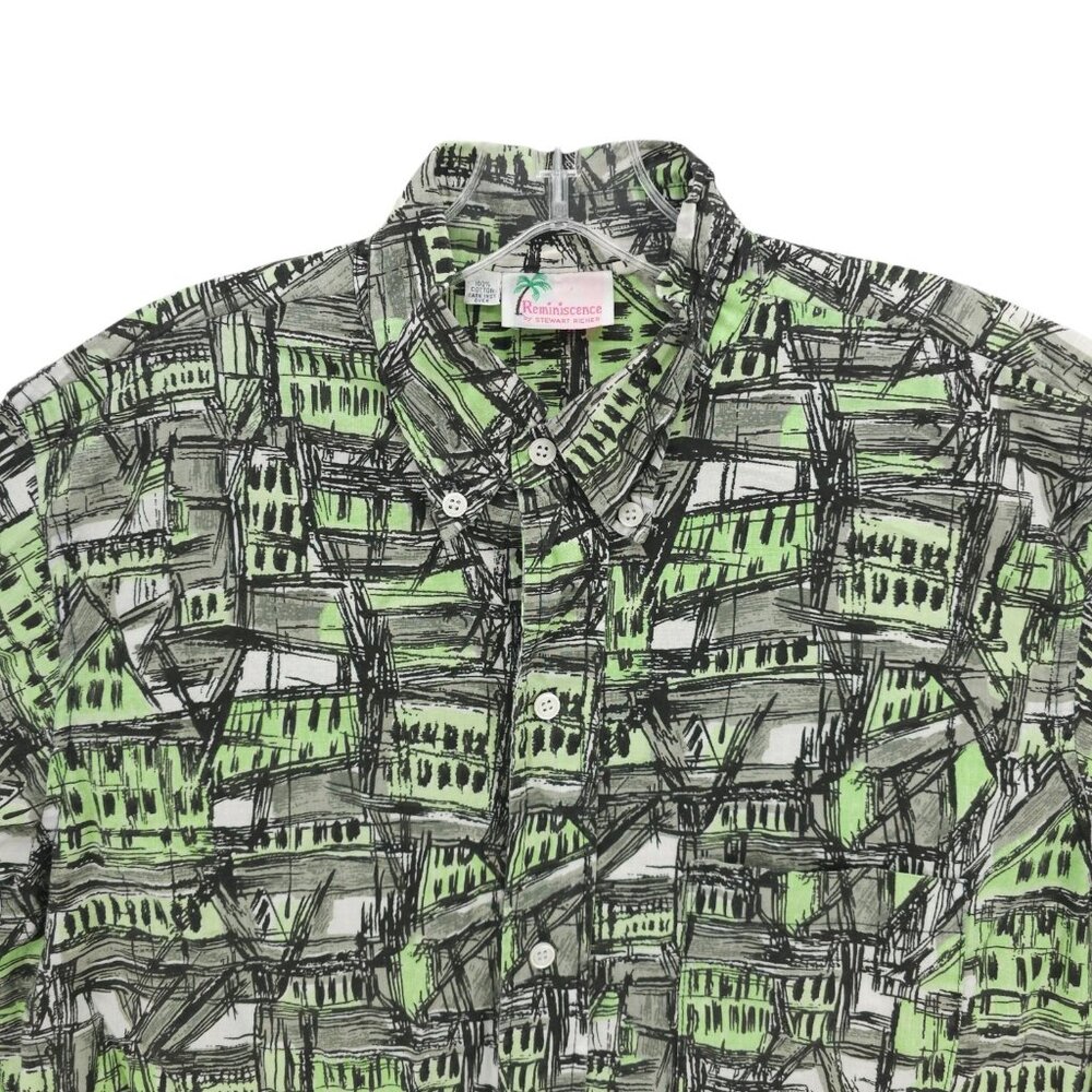 Vintage Reminiscence by Stewart Richer All Over Pattern Longline Shirt MEDIUM